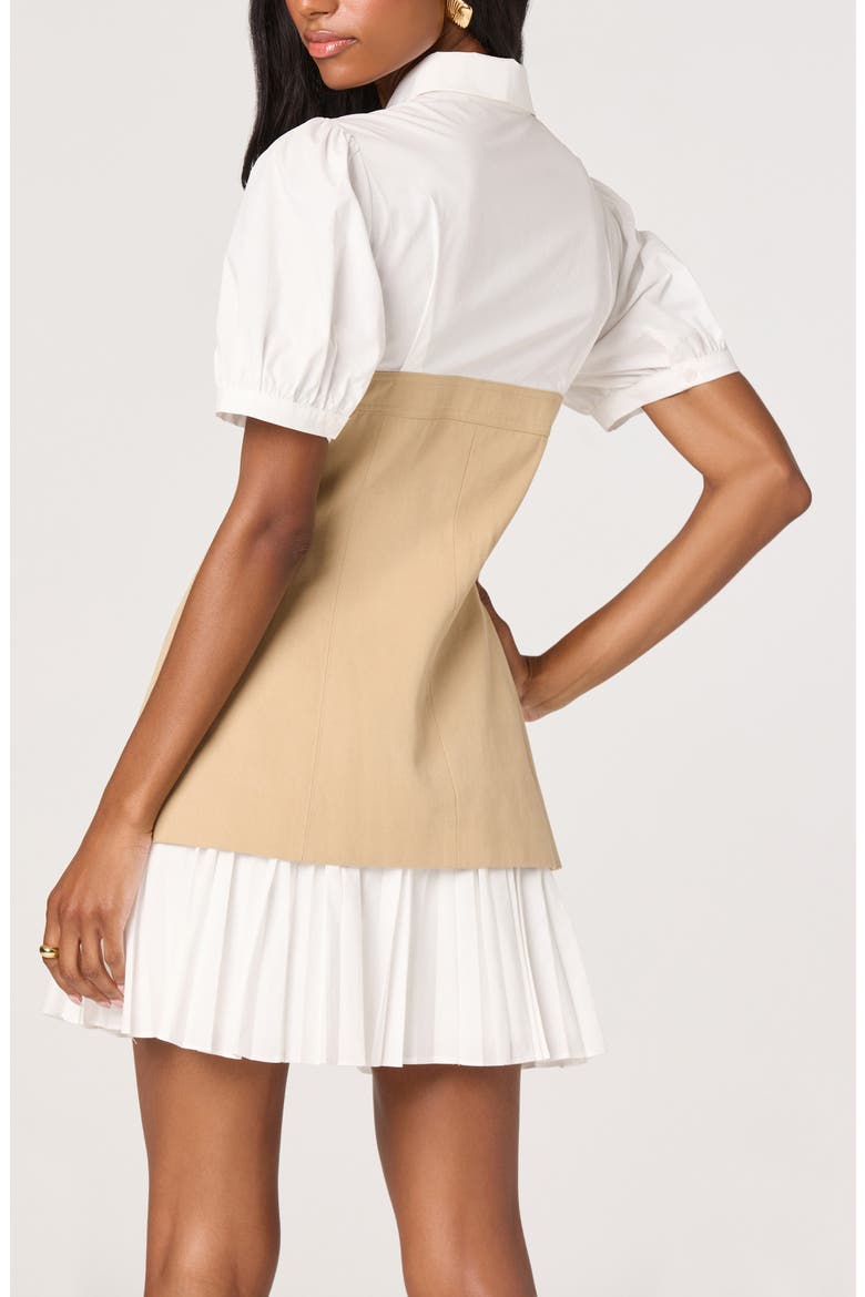 Joseline Colorblock Shirtdress, Alternate, color, WHITE TAN