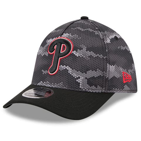 Men's New Era Black Philadelphia Phillies Camo 39THIRTY A-Frame Flex Hat