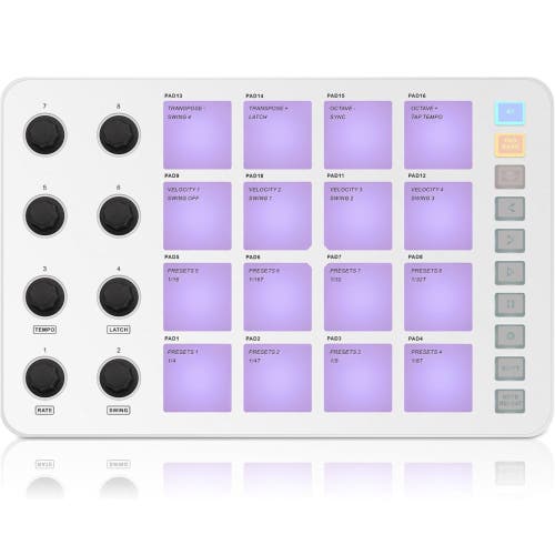 M-Wave Bluetooth MIDI Pad Controller - 16 Pads in White at Nordstrom