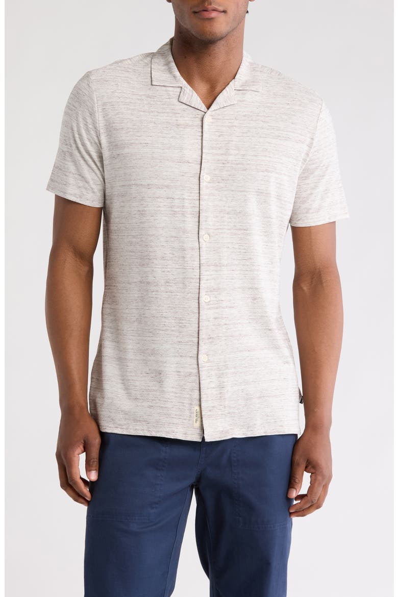Relaxed Fit Pointelle Stitch Camp Shirt, Main, color, HEATHER MINK
