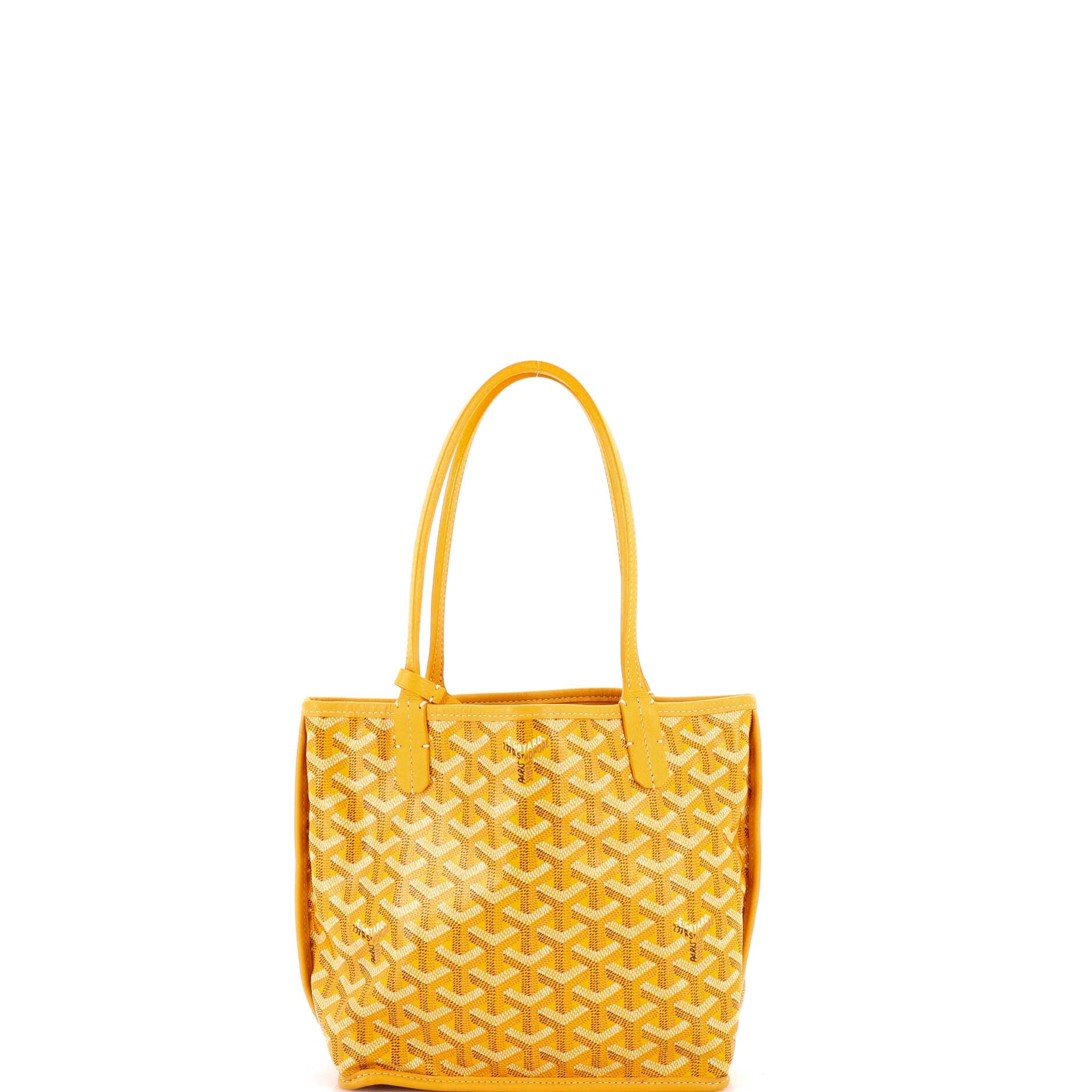 Pre-Owned Goyard Anjou Reversible Tote Printed Coated Canvas Mini, Main, color, Orange