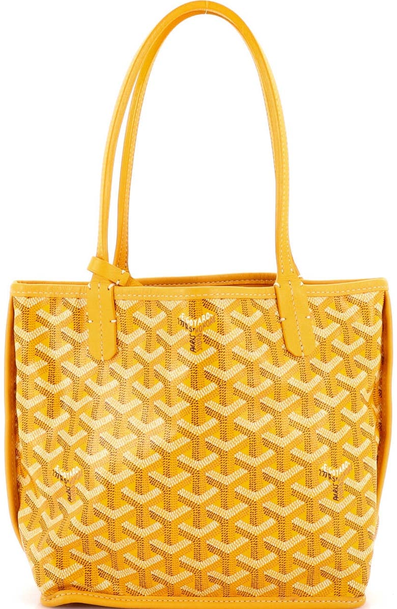 Pre-Owned Goyard Anjou Reversible Tote Printed Coated Canvas Mini, Main, color, Orange