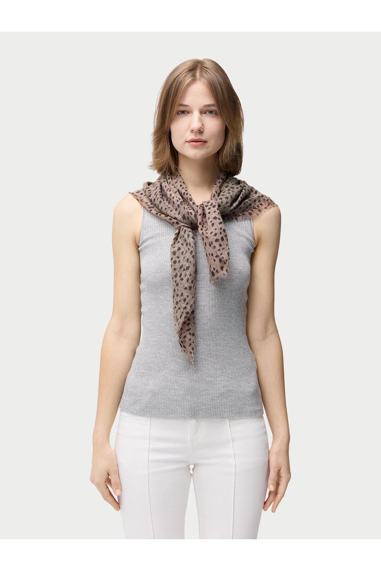 Rope Knot Printed Cashmere Shawl, Main, color, white
