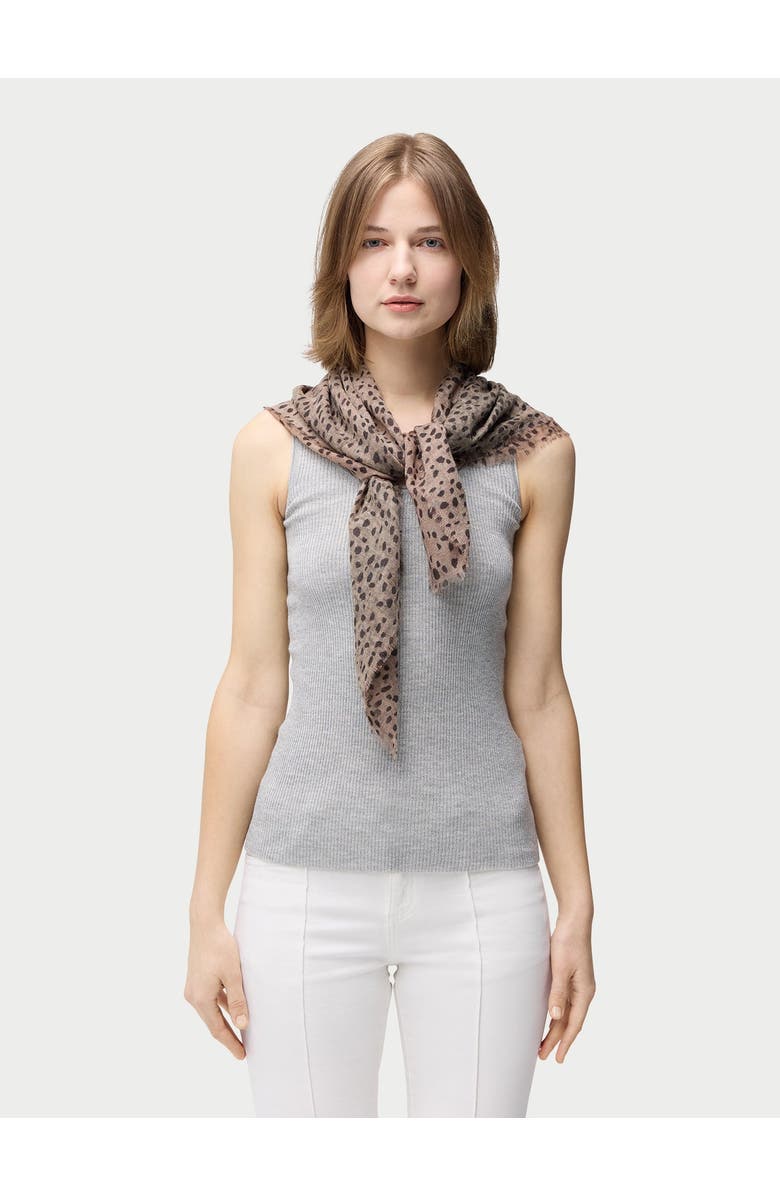 Gobi Cashmere Rope Knot Printed Cashmere Shawl, Main, color, White