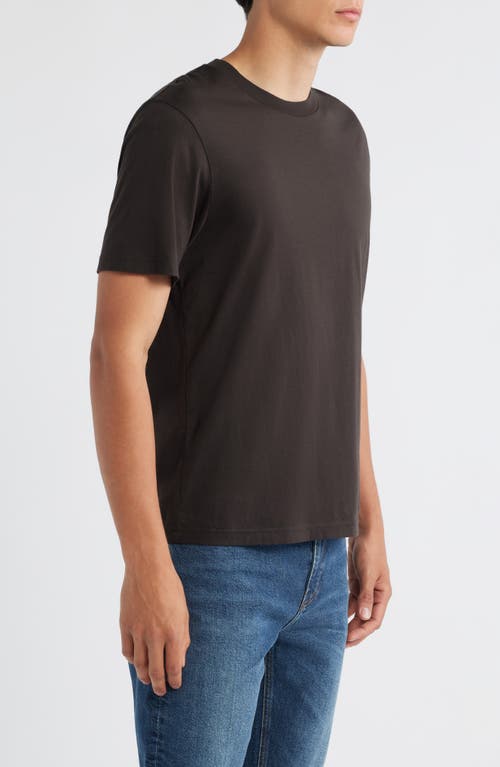 Frame Short Sleeve Light Cotton Tee In Brown