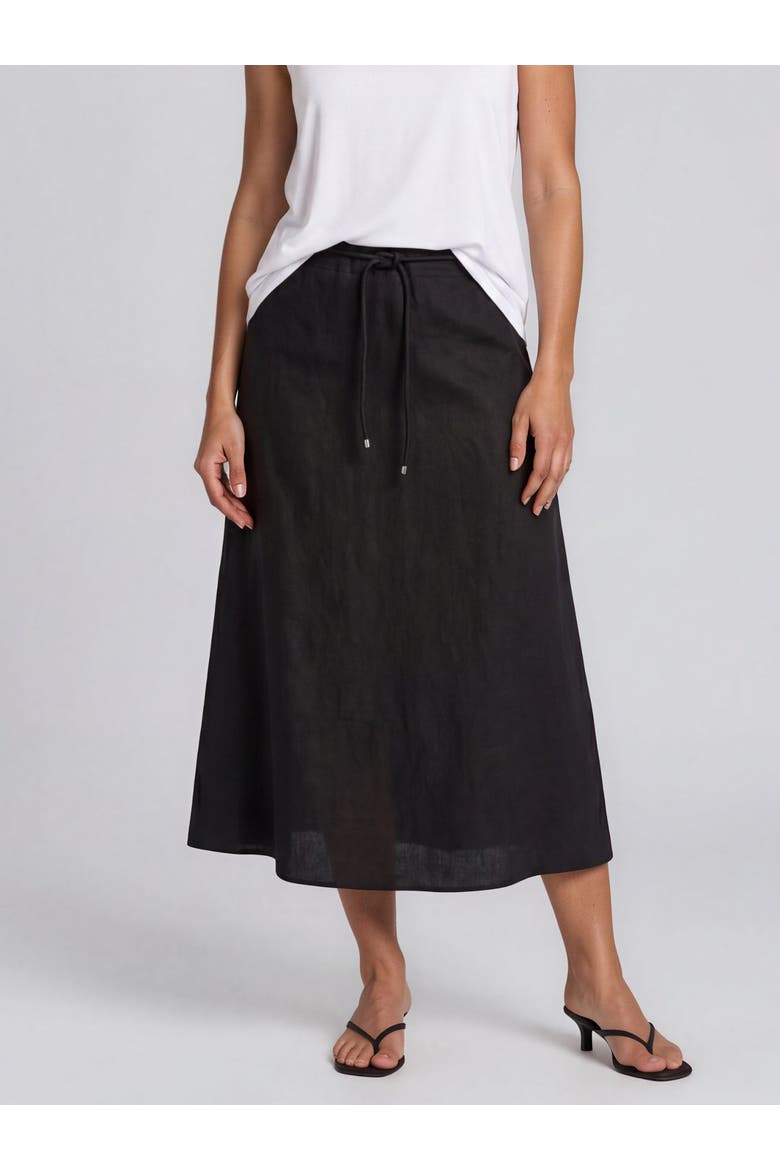 Masolenith Linen Maxi Skirt, Main, color, Black