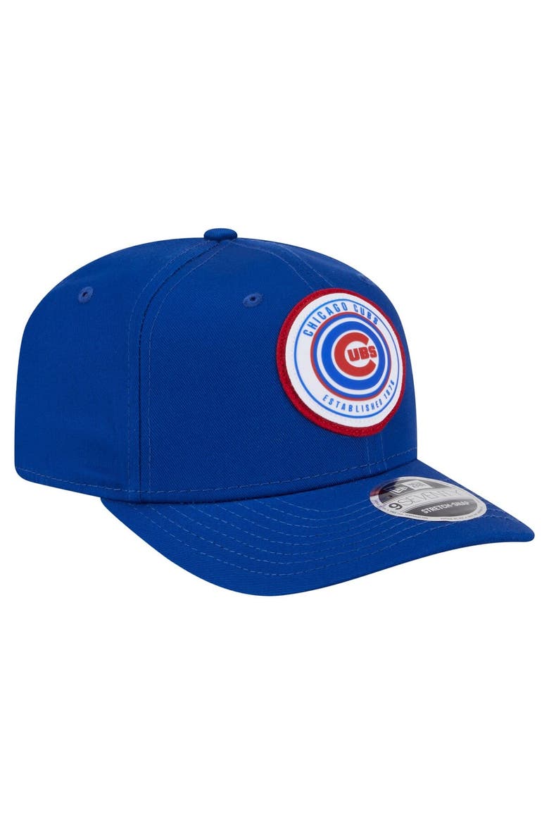 Men's New Era Royal Chicago Cubs Circle Patch 9SEVENTY Stretch-Snap Hat, Alternate, color, Royal