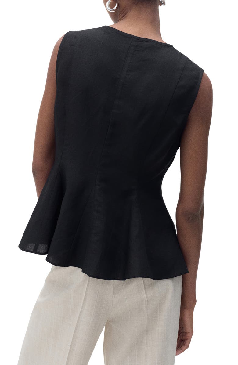 MANGO Sleeveless Peplum Top, Alternate, color, 