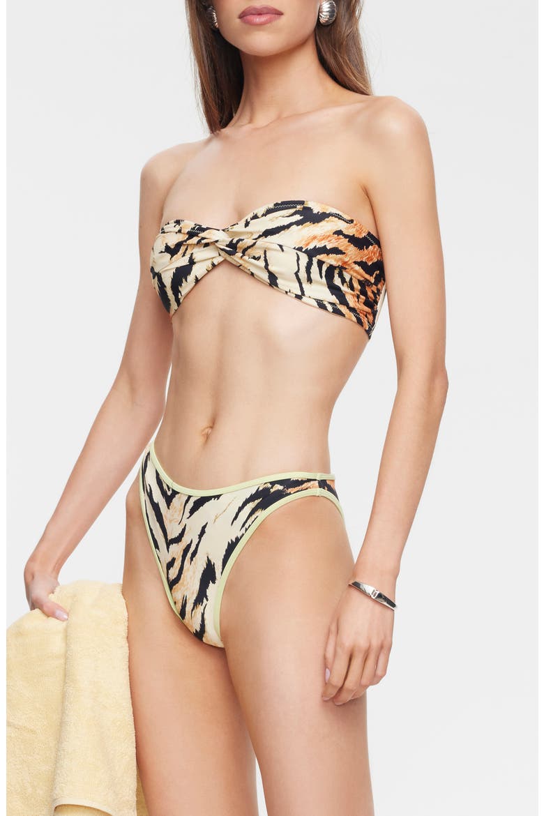 Bella Tiger Print High Cut Cheeky Bikini Briefs, Alternate, color, TIGER