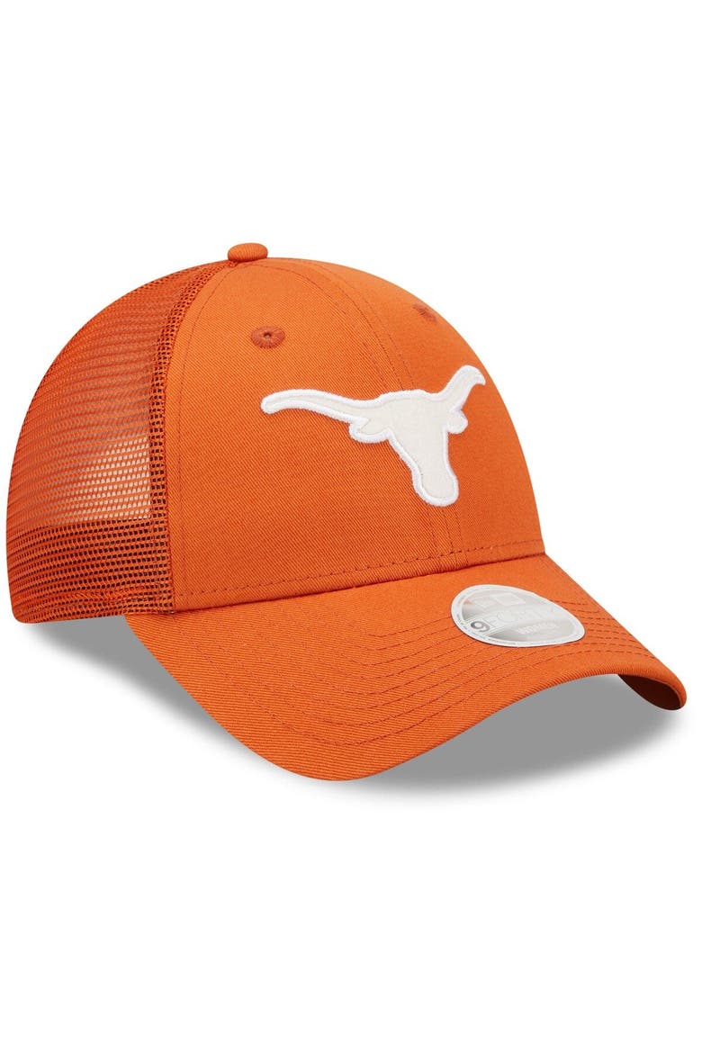 Women's New Era Burnt Orange Texas Longhorns 9FORTY Logo Spark Trucker Snapback Hat, Alternate, color, Burnt Orange