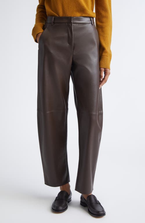 Max Mara Sospiro Faux Leather Pants In Brown