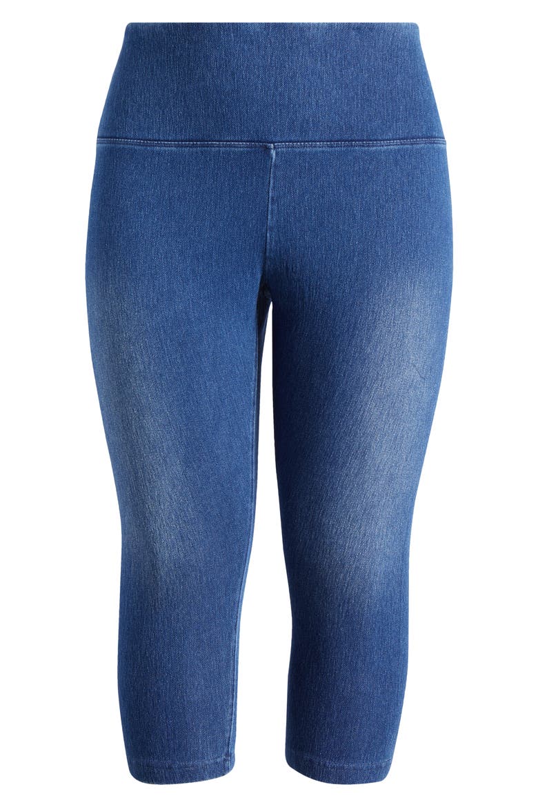 'Lyssentials Denim Capri Leggings, Alternate, color, MIDWASH