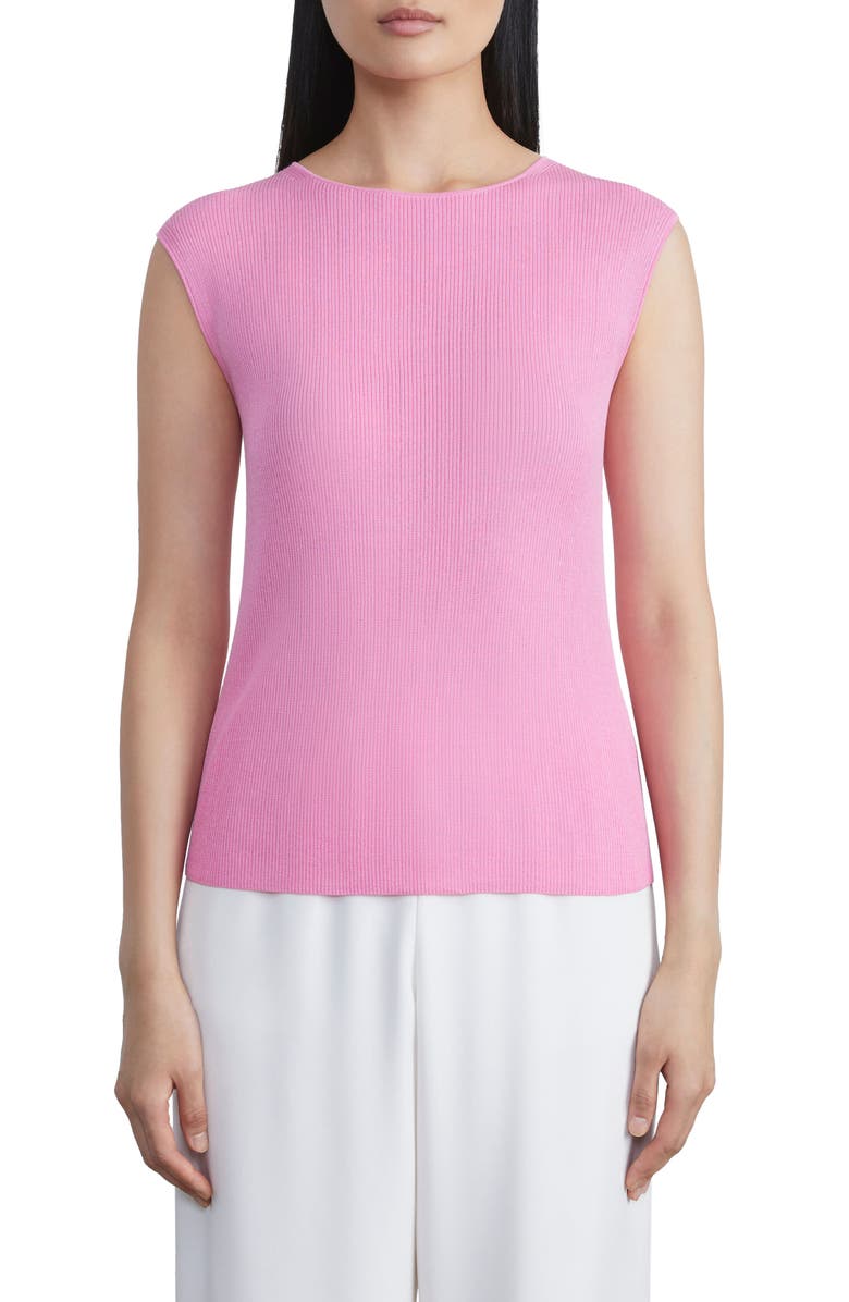 Lafayette 148 New York Sleeveless Rib Sweater Shell, Main, color,