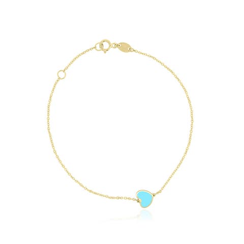 Mini Turquoise Single Heart Bracelet