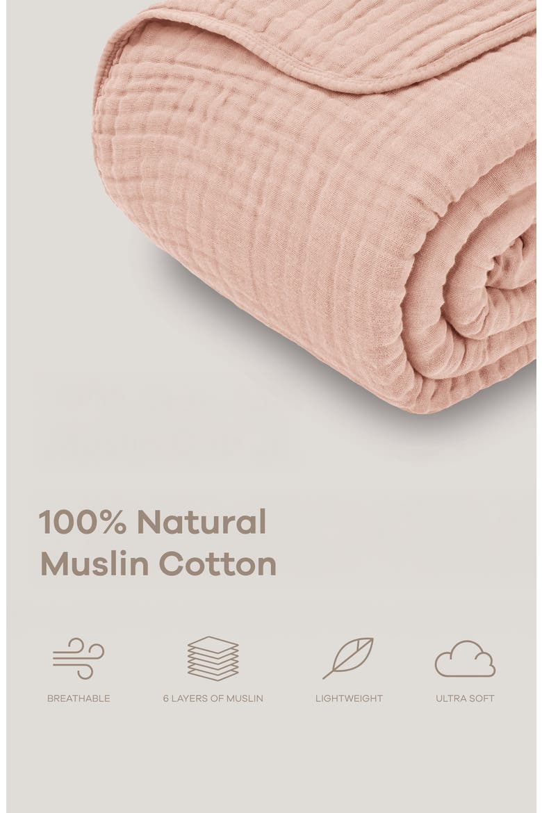Adult Muslin Blanket, Alternate, color, Blush