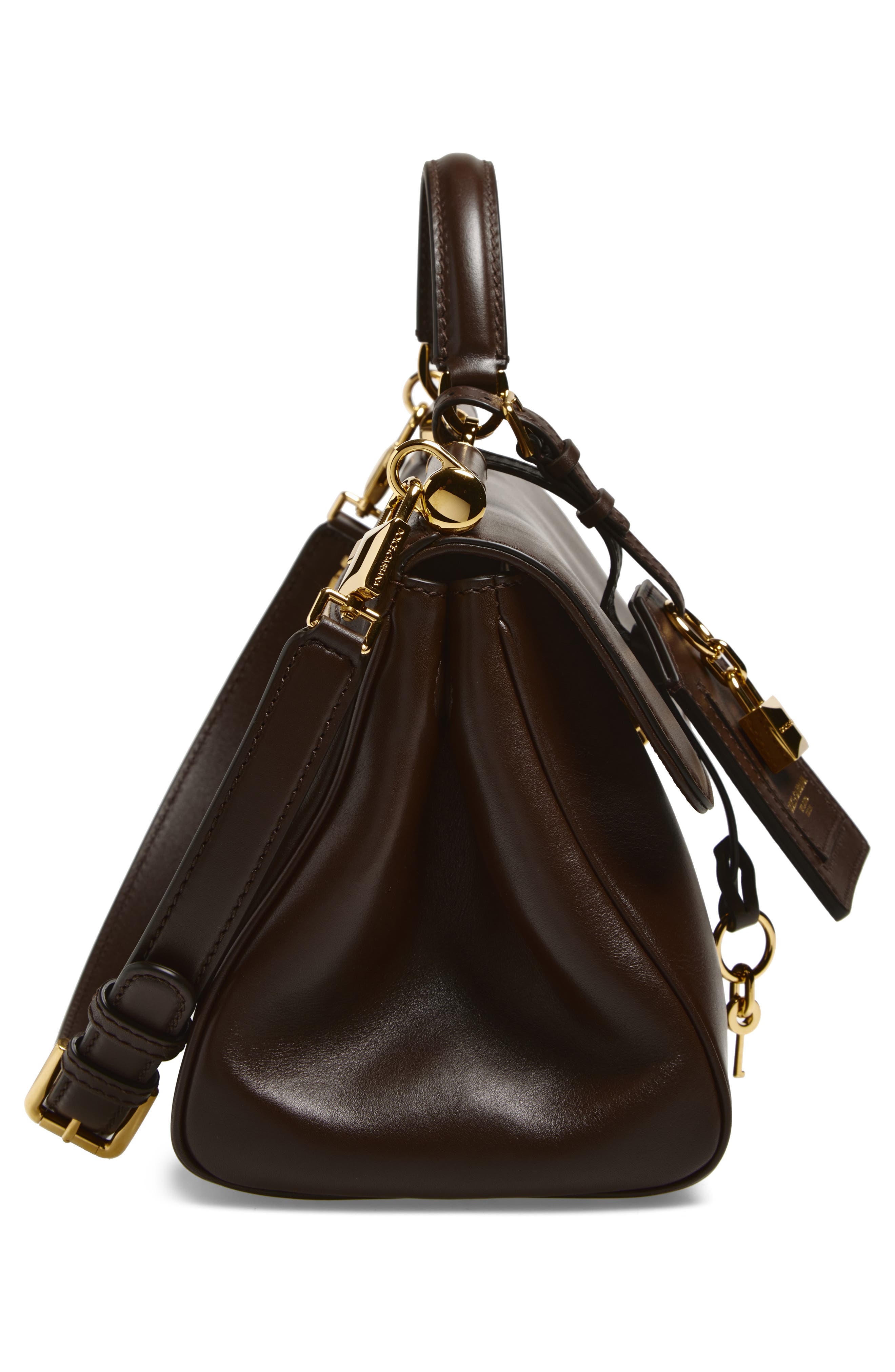 My Sicily East/West Plongé Leather Top Handle Bag, Alternate, color, 80076 MORO 3