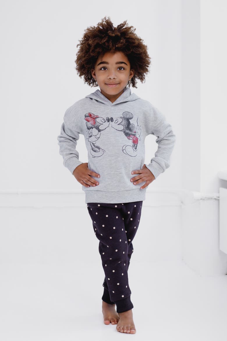 Minnie Mouse 2-Piece Fleece Hoodie and Pants Set, Alternate, color, Oatmeal Minnie Mickey