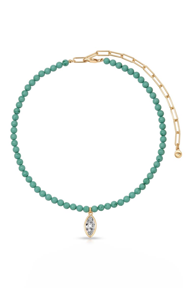 Marquise Beaded Necklace, Main, color, TURQUOISE