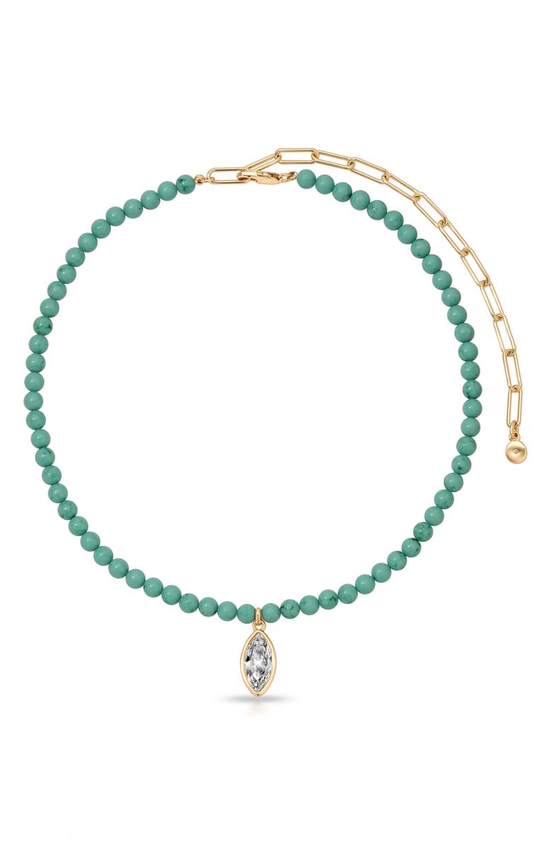 Ettika Marquise Beaded Necklace, Main, color, Turquoise