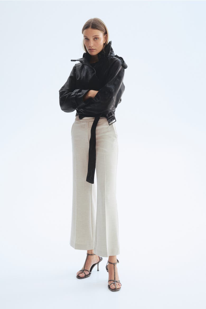 Bootcut Ankle-length Trousers, Alternate, color, Light beige