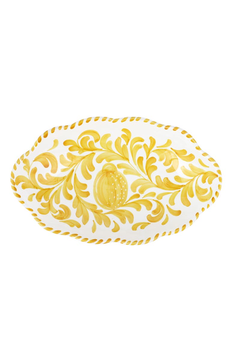 VIETRI Arezzo Yellow Oval Bowl, Main, color, Yellow