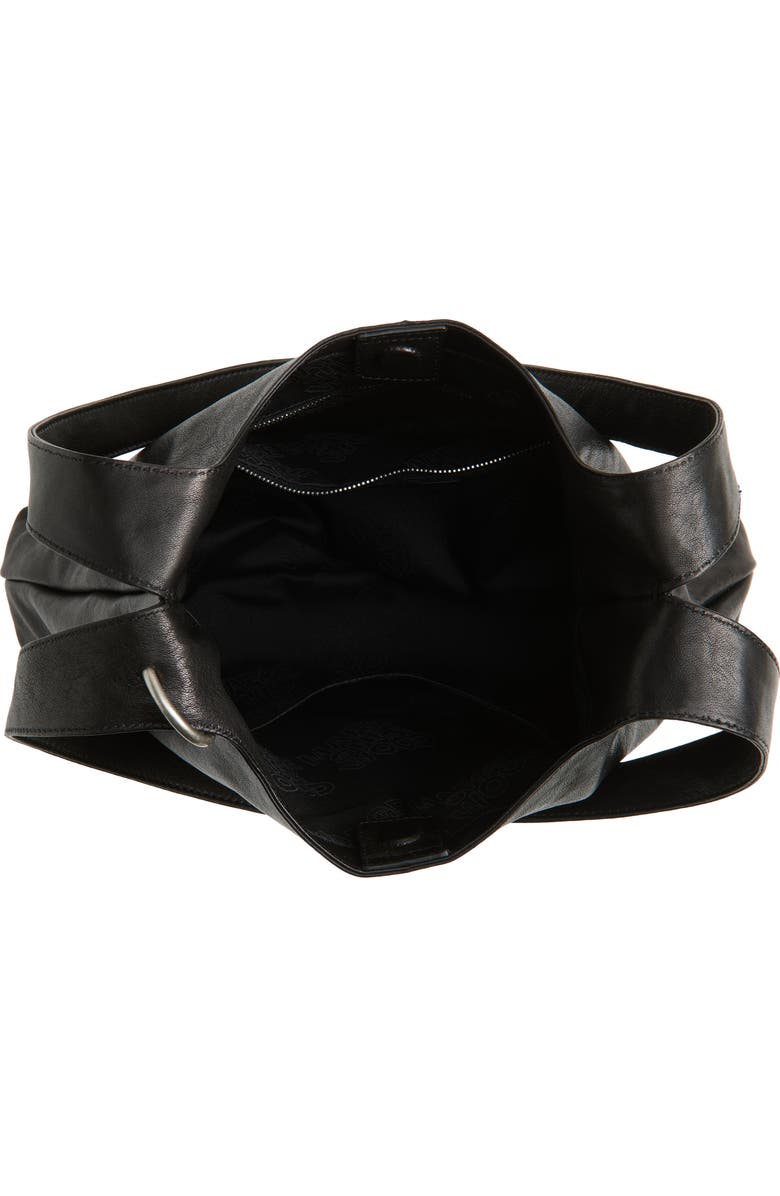 MARGESHERWOOD Halter Leather Hobo Bag, Alternate, color, Black Washed Nappa