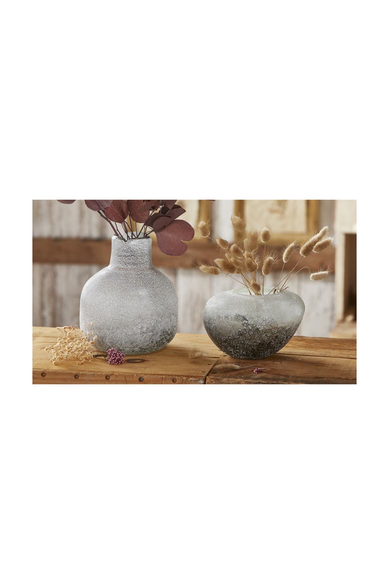 Swell Art Glass Vase Decorative Gray Novelty for Summer Decor, Alternate, color, Gray