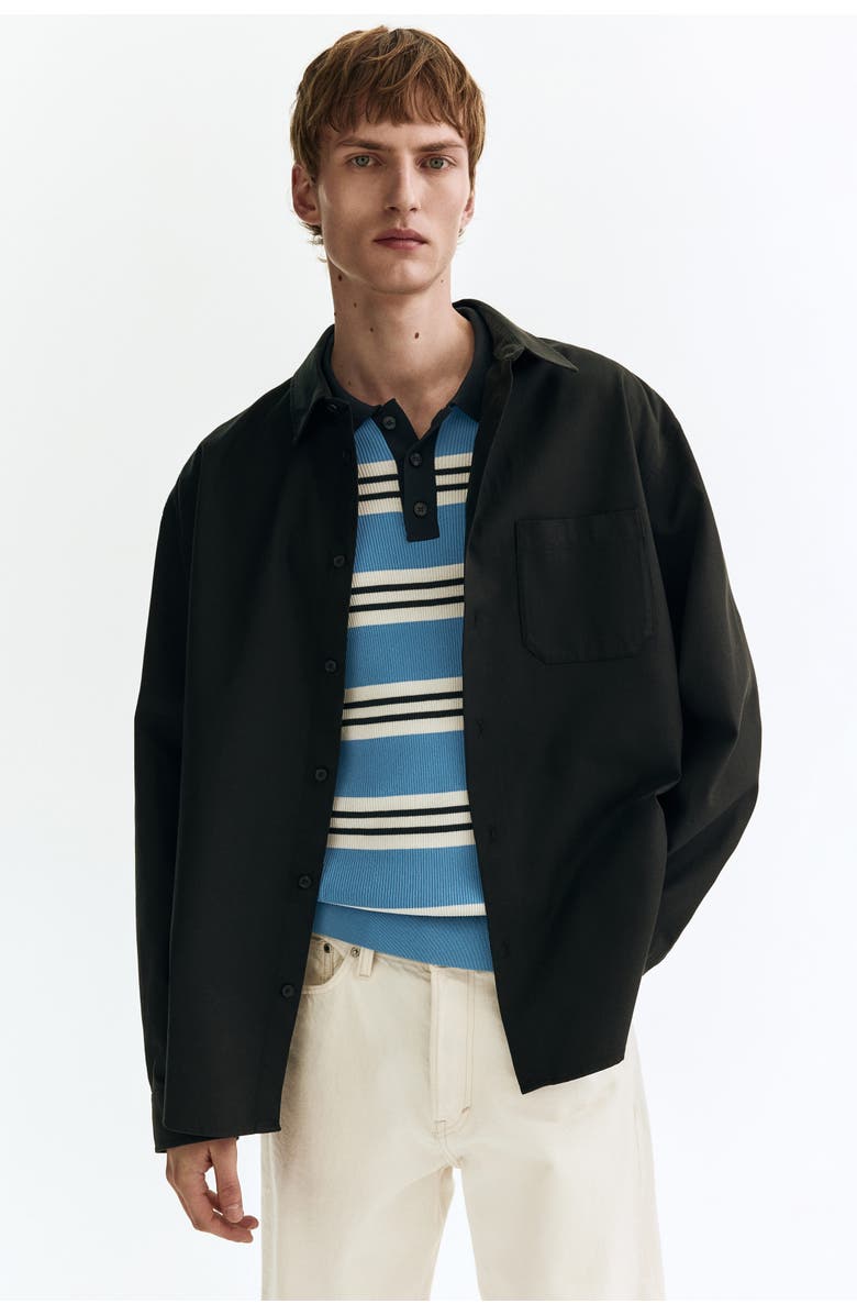 H&M Relaxed Fit Shirt, Alternate, color, Black