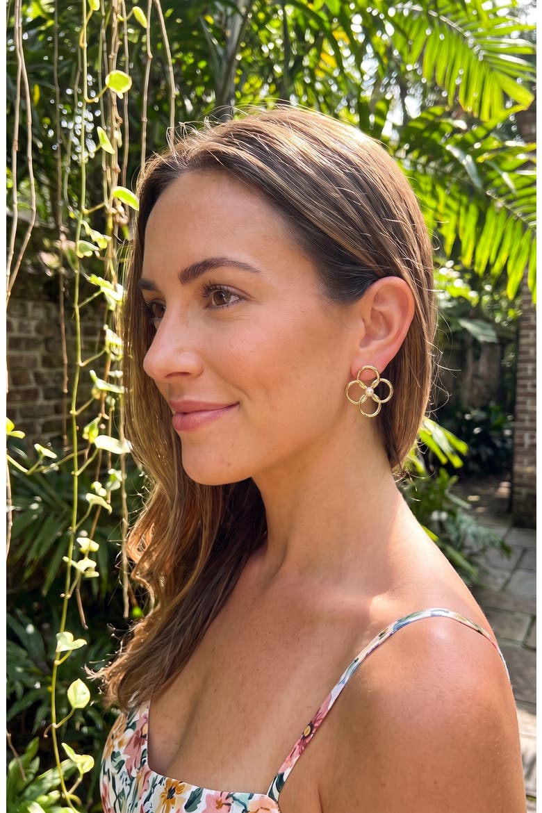 Aurora Blossom Earrings, Alternate, color, GOLD