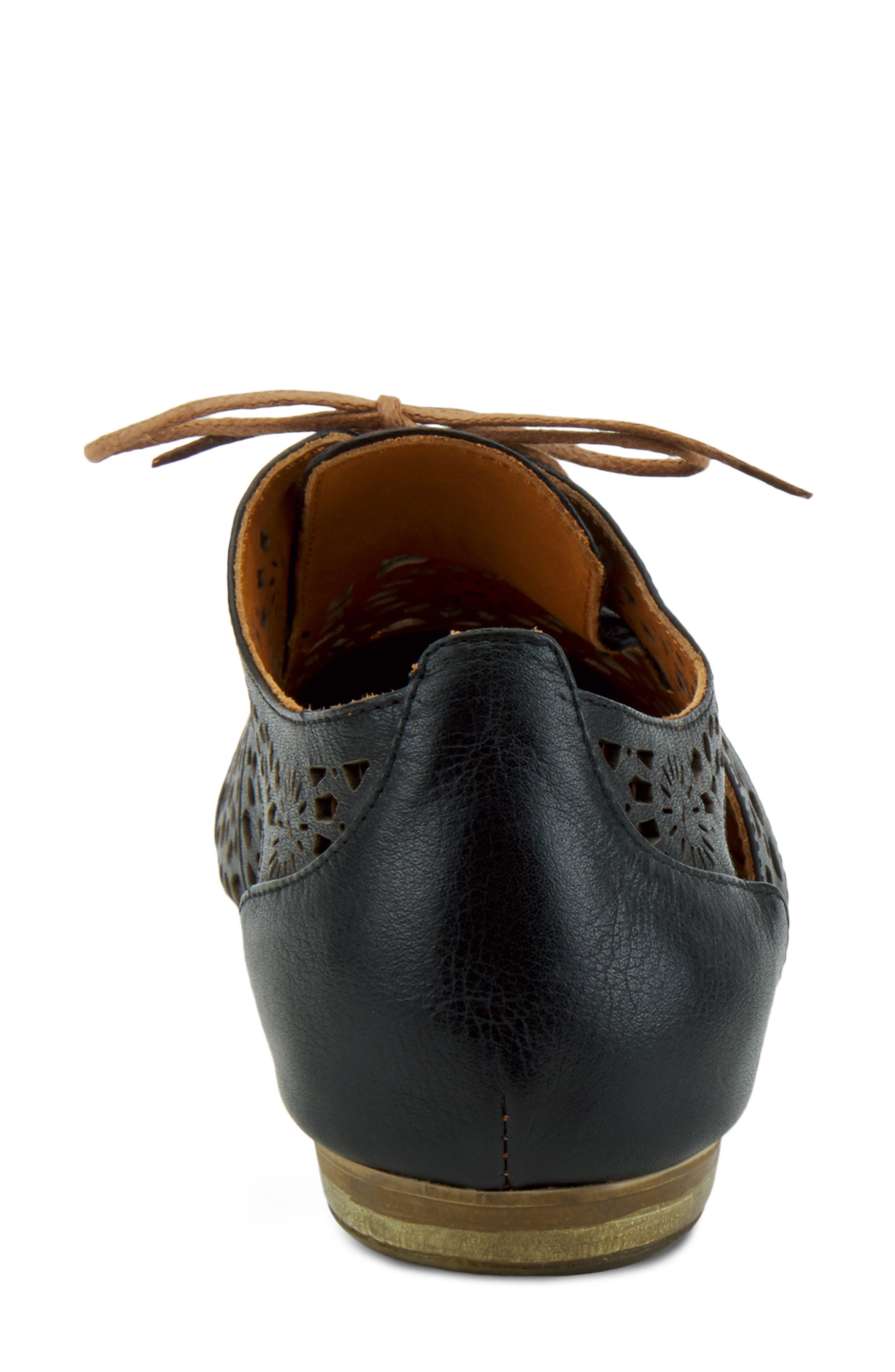 Spring Step Theone Cutout Derby Flat, Alternate, color, Black Leather