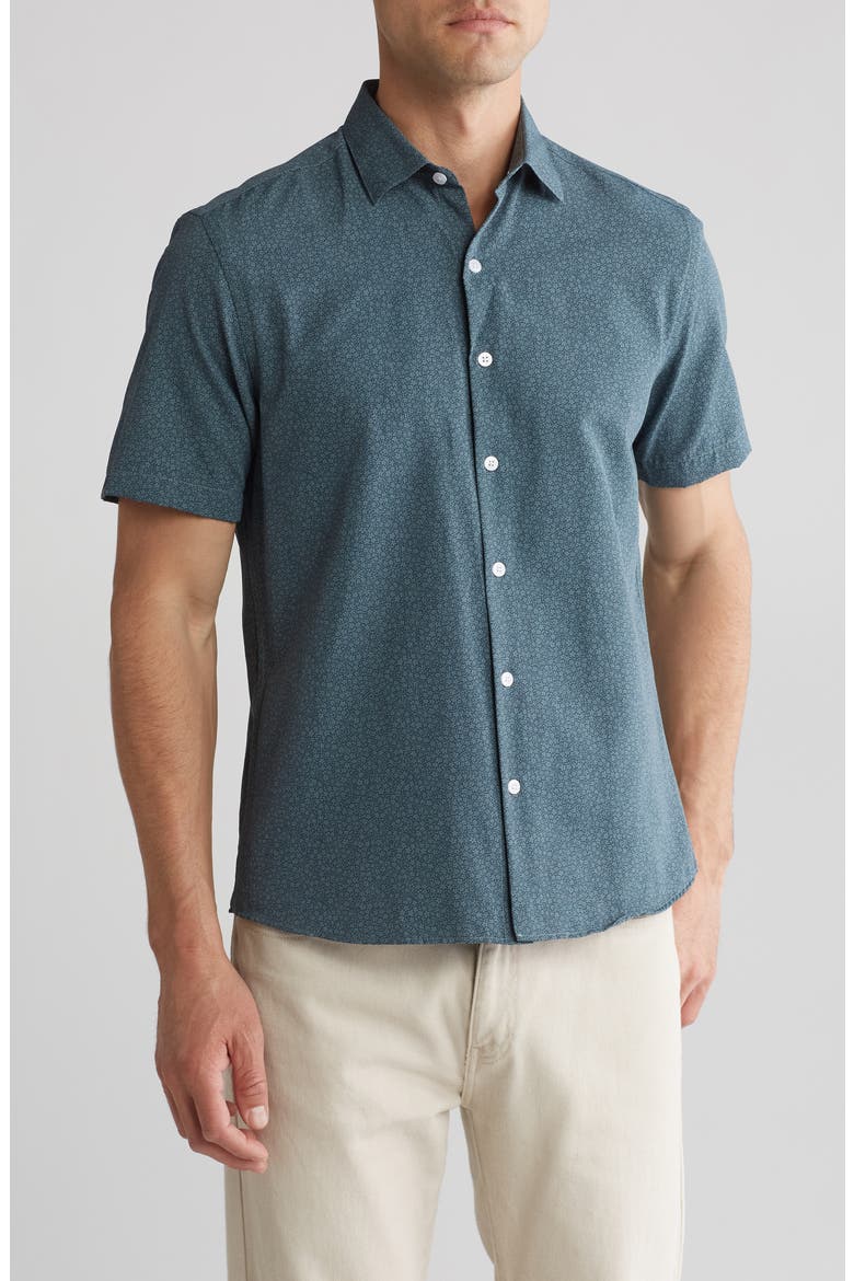 Braxtyn Short Sleeve Shirt, Main, color, DARK GREEN