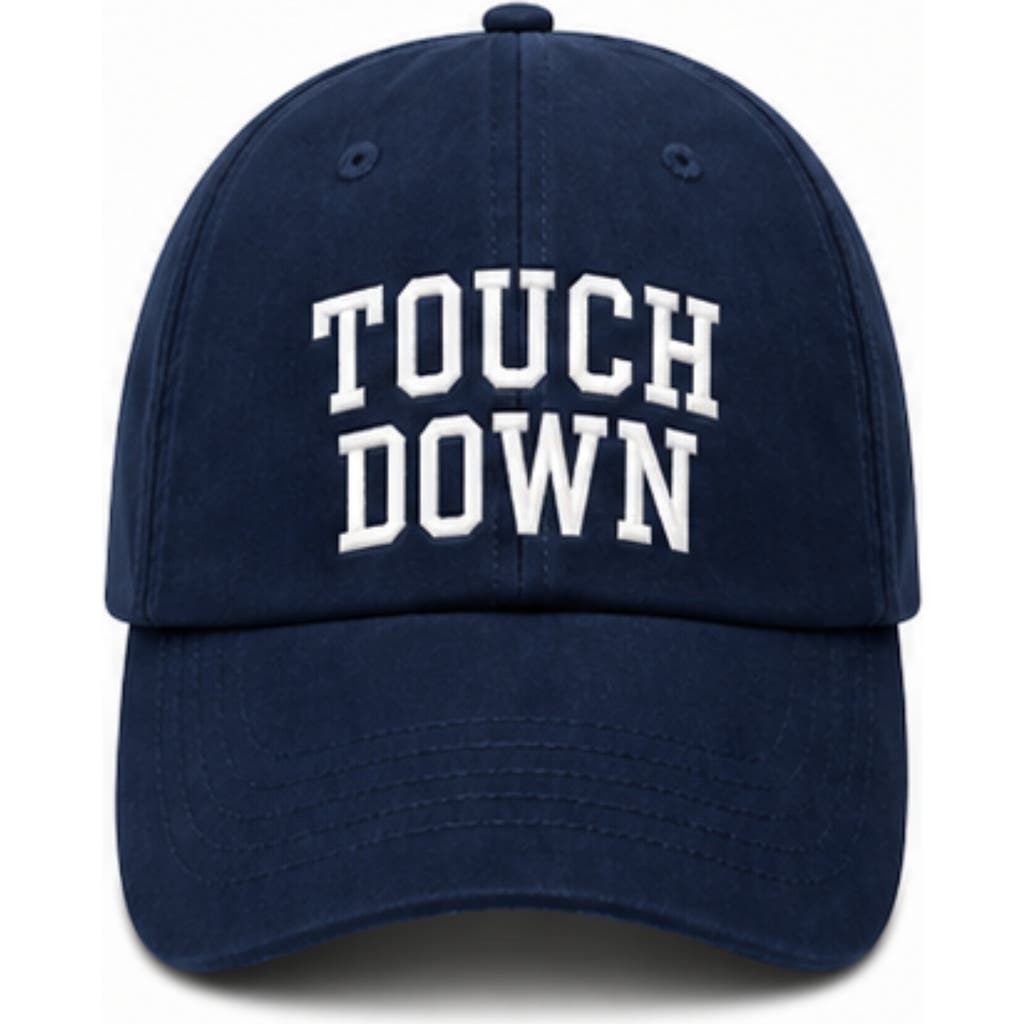 Bits & Bows Adult Touch Down Baseball Hat In Navy