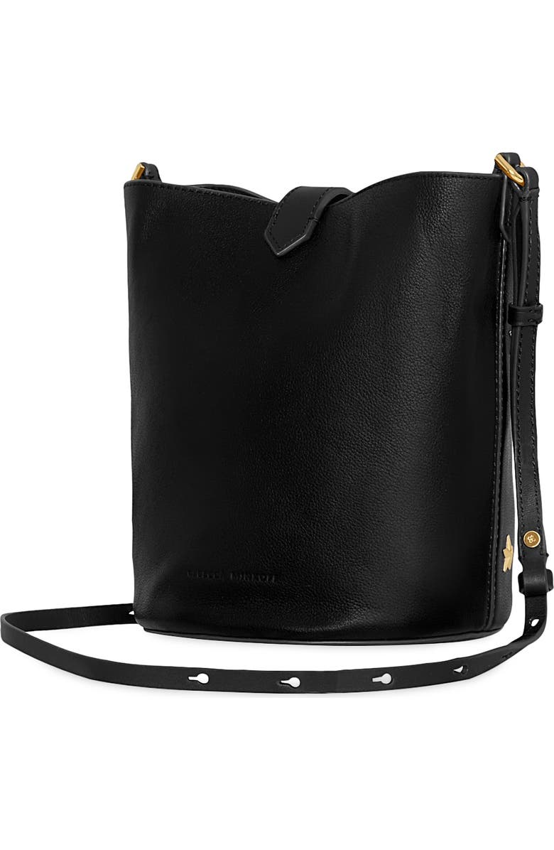 Rebecca Minkoff Small Megan Star Leather Bucket Bag, Alternate, color, Black