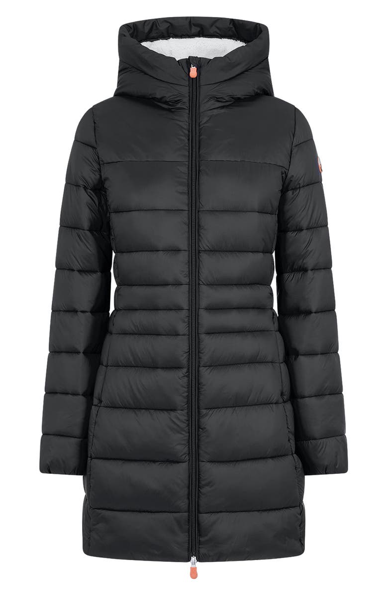 Save The Duck Raven Waterproof Faux Fur Trim Puffer Jacket, Alternate, color, 