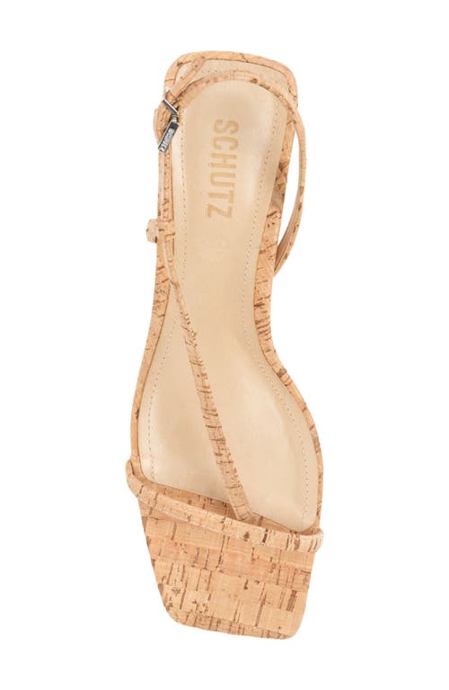 Schutz Heloise Cork Thong Slingback Sandals In Brown