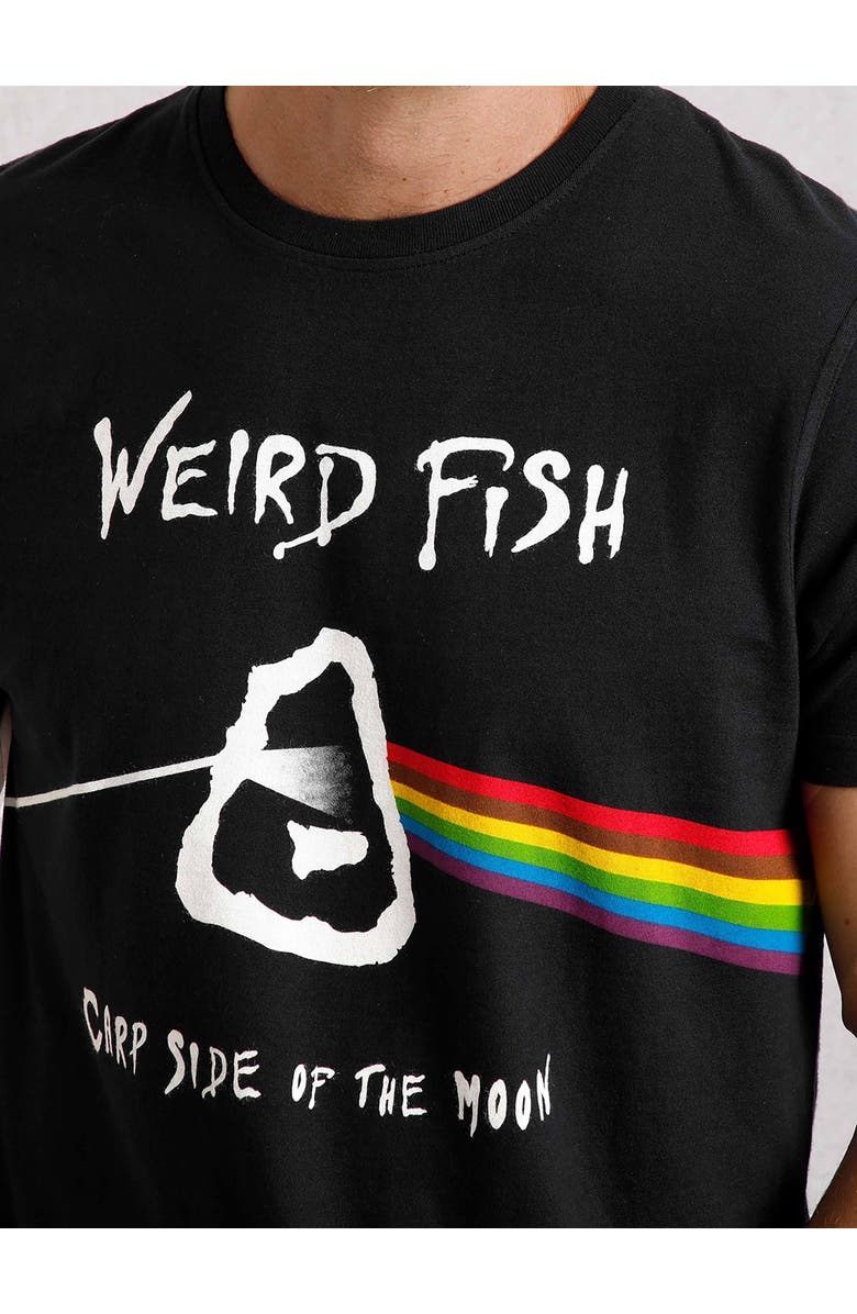 Weird Fish Carp Side Front Print Artist T-Shirt, Alternate, color, Black