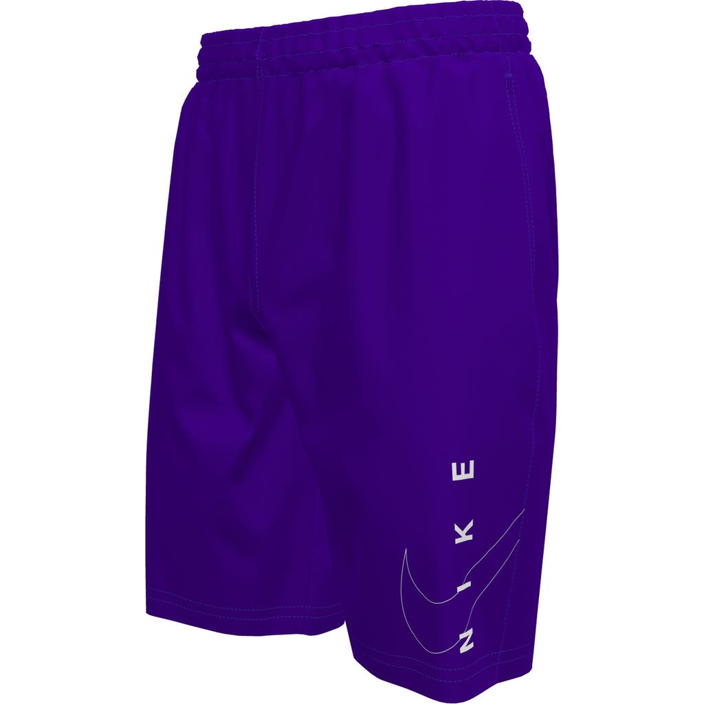 Nike Kids' 8" Volley Swim Trunks In Purple