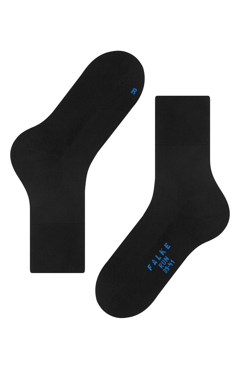 Falke Gender Inclusive Run Crew Socks, Alternate, color, Black