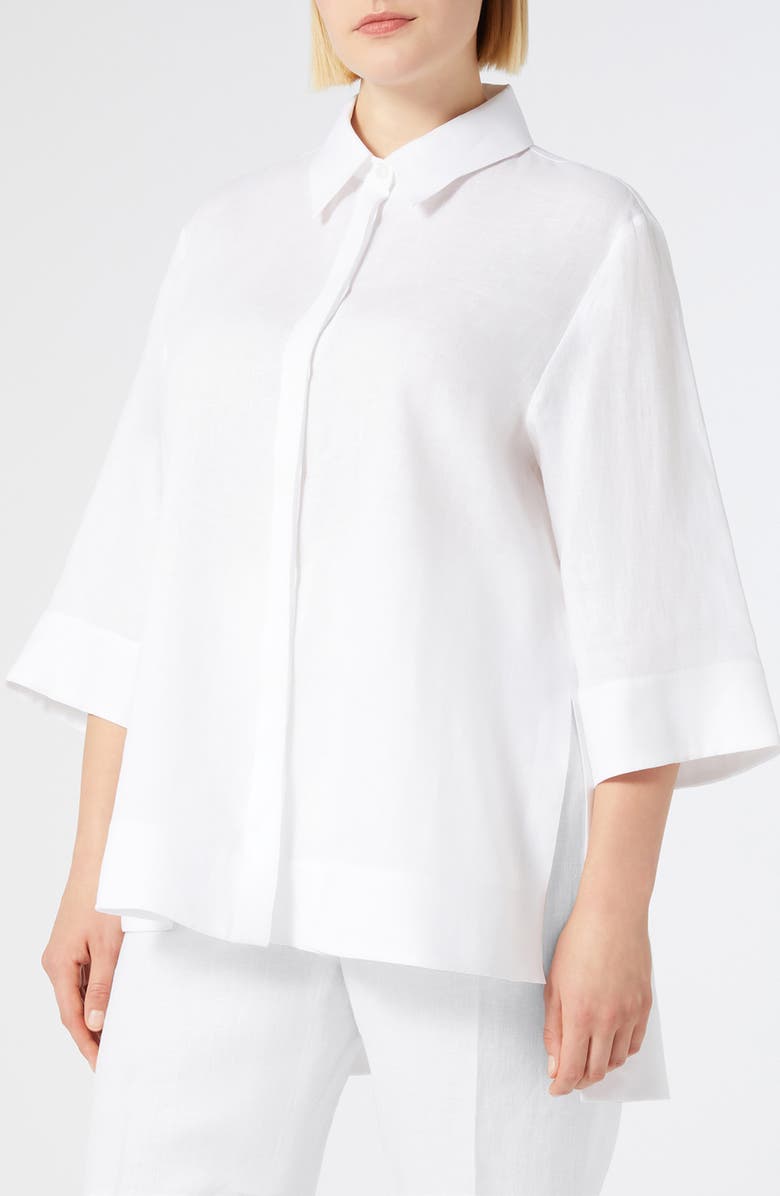 Marina Rinaldi Florida Linen Canvas Tunic, Main, color,