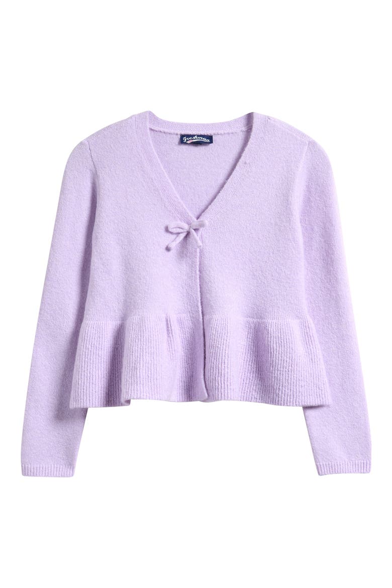 Kids' Tie Front Peplum Cardigan, Main, color, ORCHID PETAL