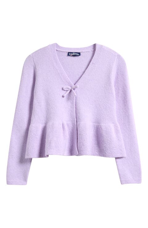Kids' Tie Front Peplum Cardigan (Big Kid)