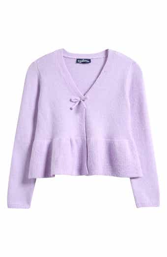 Kids' Tie Front Peplum Cardigan