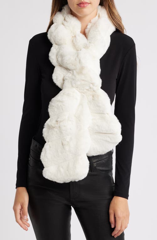 Et Ochs Faux Fur Pull-Through Scarf in White Chinch 