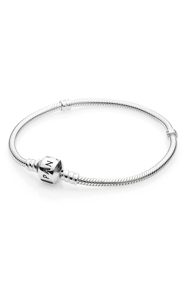 PANDORA Iconic Silver Charm Bracelet, Main, color,