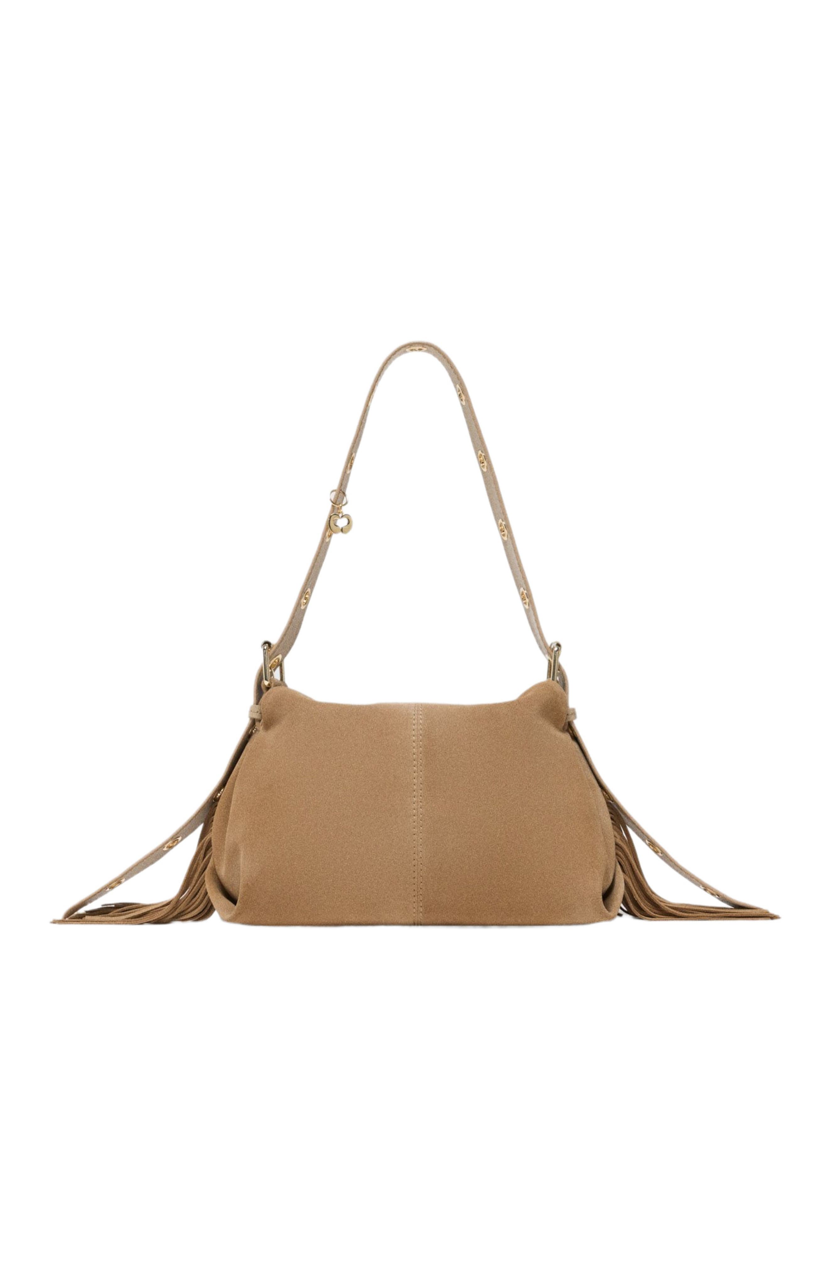 maje Suede Miss M bag, Alternate, color, Cappucino