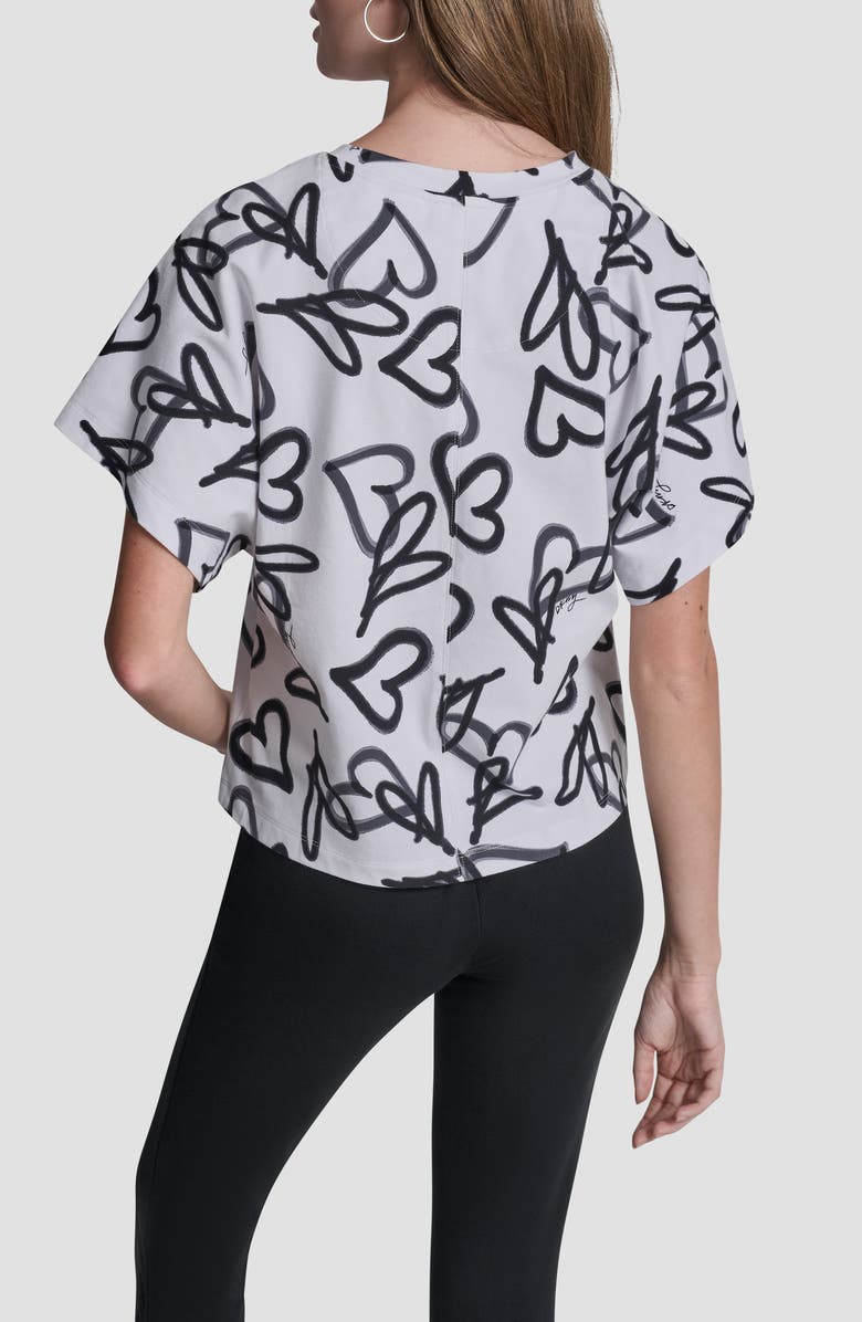 DKNY Print Tee Shirt, Alternate, color, Ivory Graffiti Heart