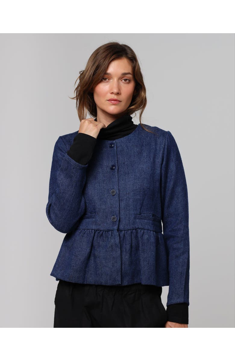 JUANA Denim Atelier Peplum Jacket, Main, color, Denim
