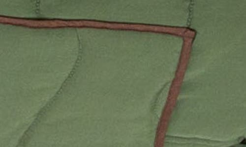 Find Me Now Water Repellent Contrast Trim Quilted Coat In Boxwood
