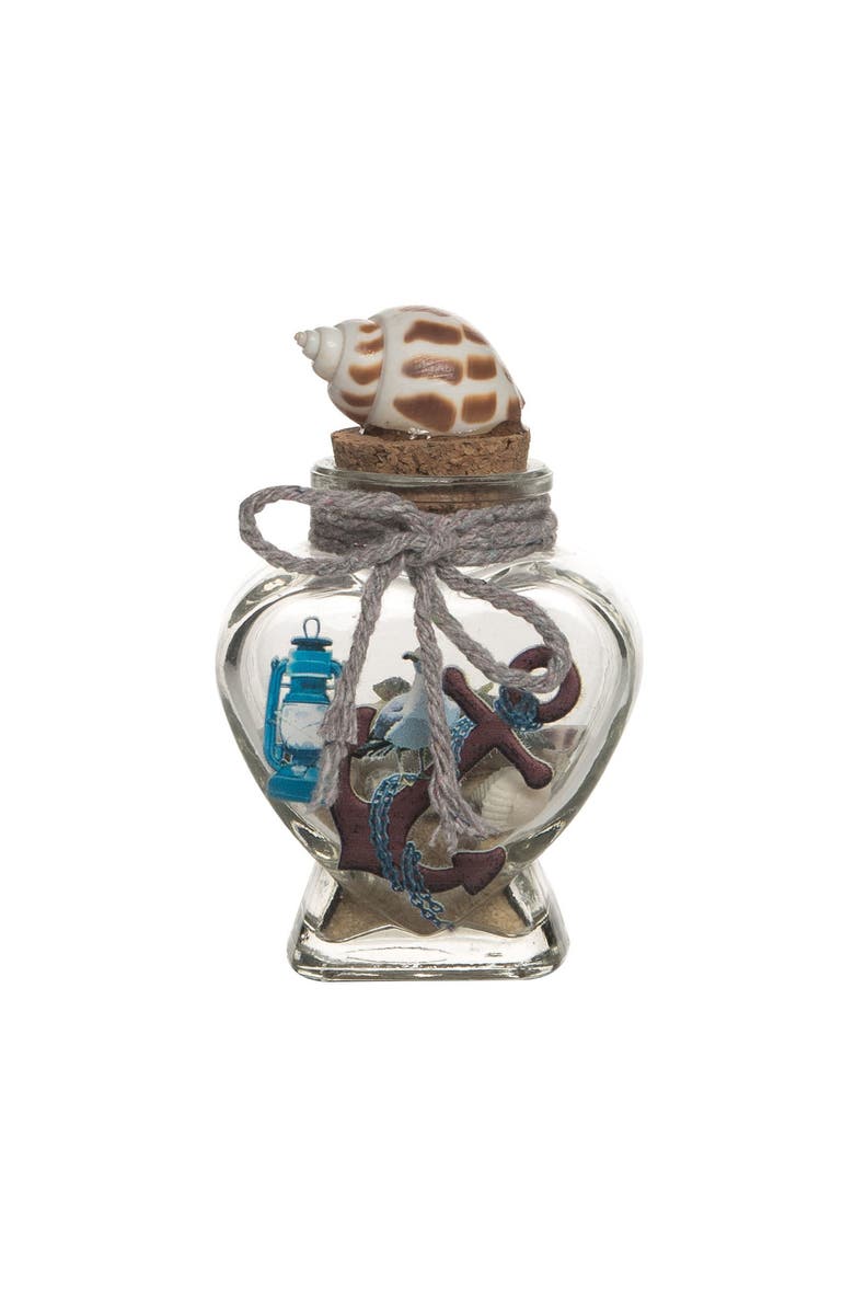 Beachcombers 3.14" Gls Btl With Prt Anchor Sand & Toys, Main, color, Brown