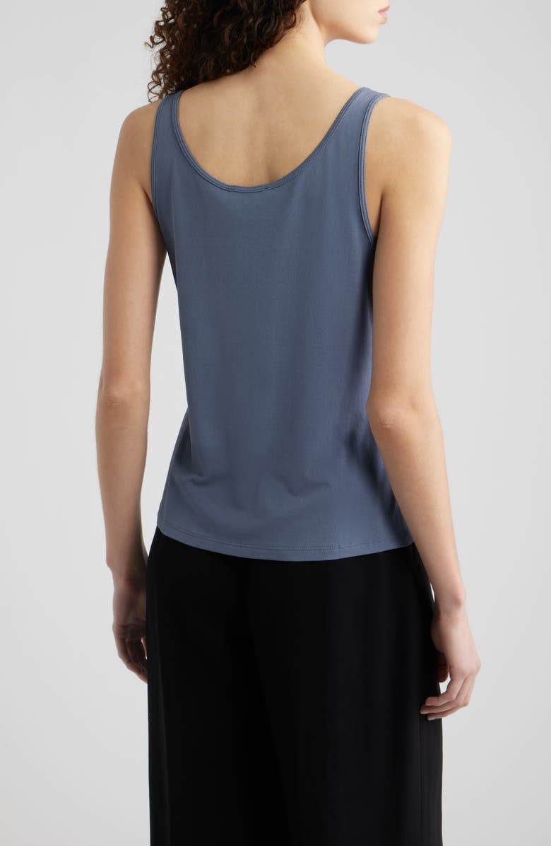 Eileen Fisher Slim Fit Scoop Neck Silk Tank, Alternate, color, Flint